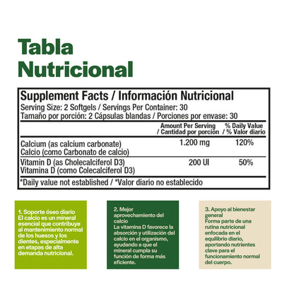 Calcio 1200 mg + Vitamina D3