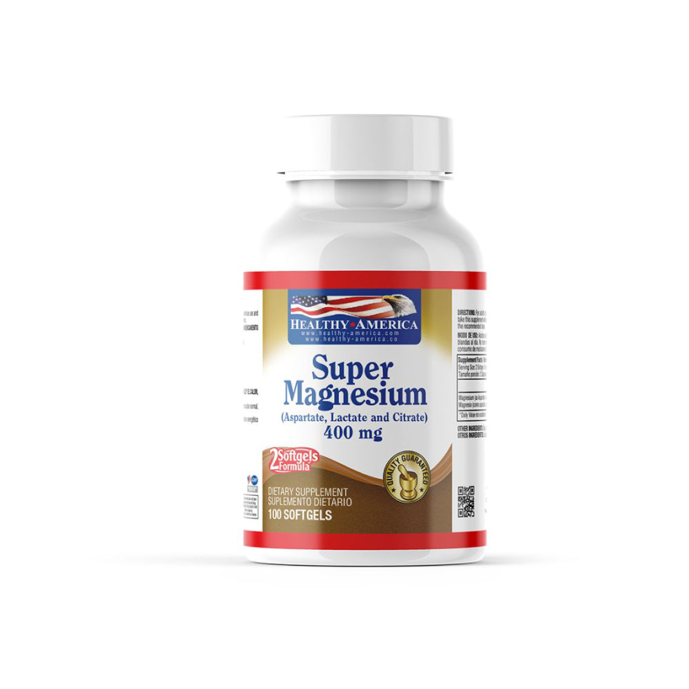 Super Magnesio 400 mg (Citrato, Aspartato y Lactato)