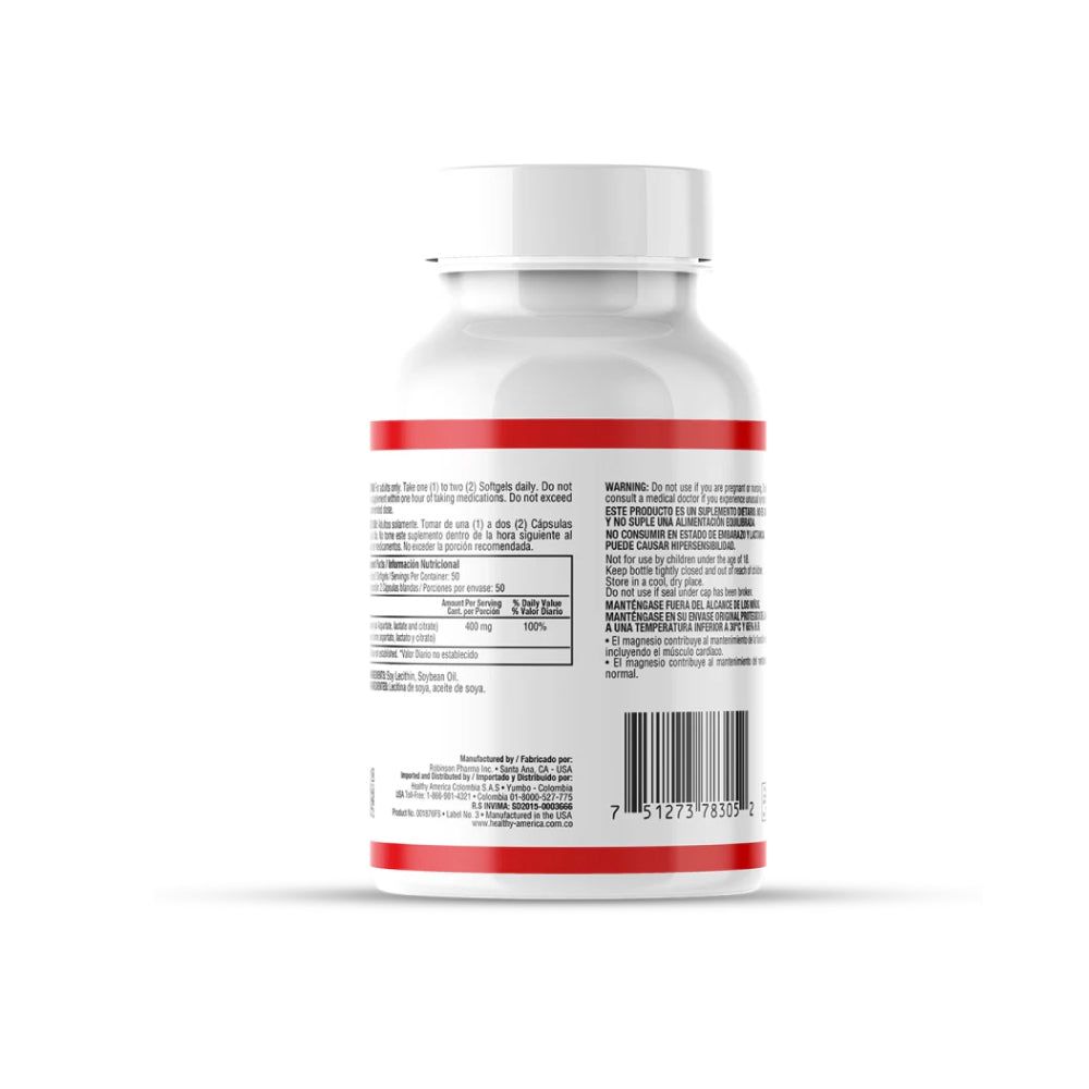 Super Magnesio 400 mg (Citrato, Aspartato y Lactato)