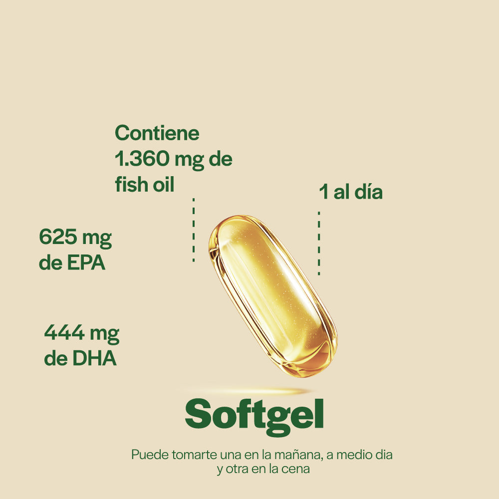 Omega 3 con EPA y DHA – 1.360 mg (870 mg de ácidos grasos activos)