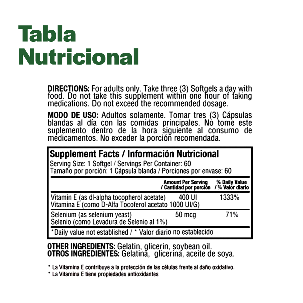 Vitamina E 1000 UI + Selenio